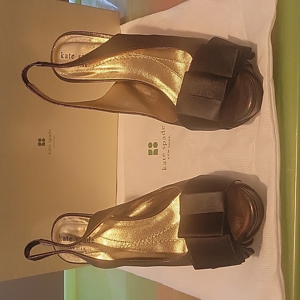 Kate Spade bronze sparkle high heeled shoes, size 6